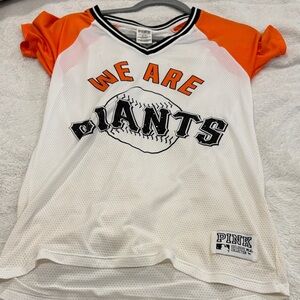 EXCLUSIVE PINK Victoria's Secret Orange and White Giants Jersey